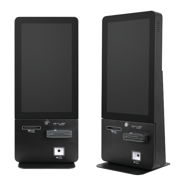 K-220D 키오스크 정면과 측면 상세 이미지